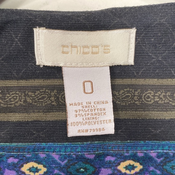 Chico’s Black Paisley Stripe Moto Jacket Size Small/4 Bikercore Versace Vibes - Picture 11 of 13